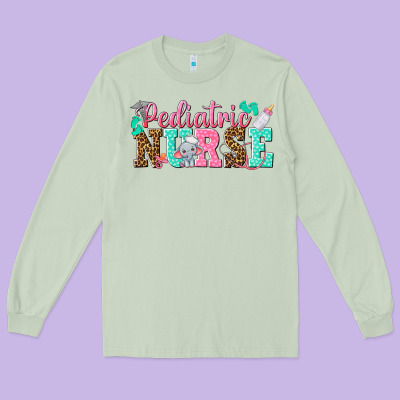 Pediatric Nurse Long Sleeve Tee Designed By Texasbilliewilder