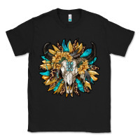 Black bull skull with sunflower Classic Tee - RanaPortraitStore