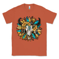 Copper bull skull with sunflower Classic Tee - RanaPortraitStore