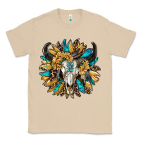 Mushroom bull skull with sunflower Classic Tee - RanaPortraitStore