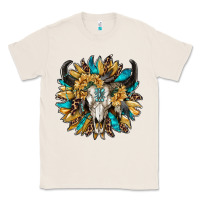 Natural bull skull with sunflower Classic Tee - RanaPortraitStore