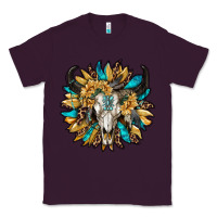 Plum bull skull with sunflower Classic Tee - RanaPortraitStore
