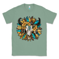 Sage bull skull with sunflower Classic Tee - RanaPortraitStore