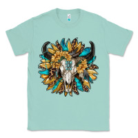 Seafoam bull skull with sunflower Classic Tee - RanaPortraitStore