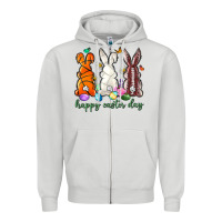 Dove Grey happy easter day with sports Zipper Hoodie - Neo Western