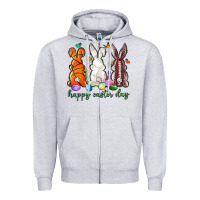 Heather Grey happy easter day with sports Zipper Hoodie - Neo Western