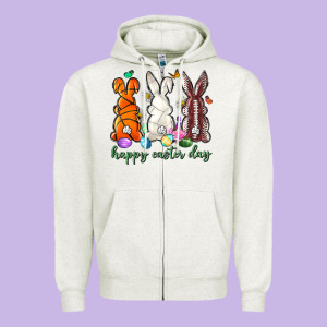Happy Easter Day With Sports Zipper Hoodie Designed By Neo Western