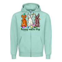 Seafoam happy easter day with sports Zipper Hoodie - Neo Western