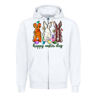 White happy easter day with sports Zipper Hoodie - Neo Western