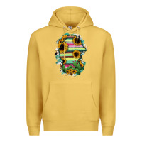 Antique Gold Coahuila State Of Mexico Map Premium Hoodie - RanaPortraitStore