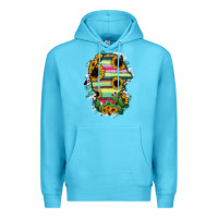 Ocean Blue Coahuila State Of Mexico Map Premium Hoodie - RanaPortraitStore