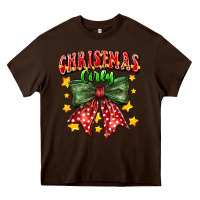 Chocolate Brown festive holiday bow design Heavy Core Tee - CowhideDigitalArt