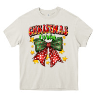Cream festive holiday bow design Heavy Core Tee - CowhideDigitalArt