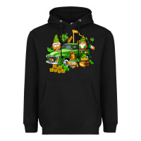 Black st patricks gnomes  with farm truck Heavyweight Hoodie - AdoDesignShop