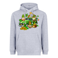 Heather Grey st patricks gnomes  with farm truck Heavyweight Hoodie - AdoDesignShop