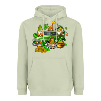 Matcha st patricks gnomes  with farm truck Heavyweight Hoodie - AdoDesignShop