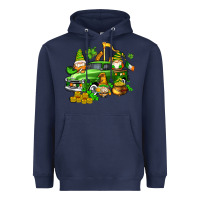Navy st patricks gnomes  with farm truck Heavyweight Hoodie - AdoDesignShop