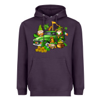Plum st patricks gnomes  with farm truck Heavyweight Hoodie - AdoDesignShop