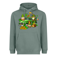 Sage st patricks gnomes  with farm truck Heavyweight Hoodie - AdoDesignShop