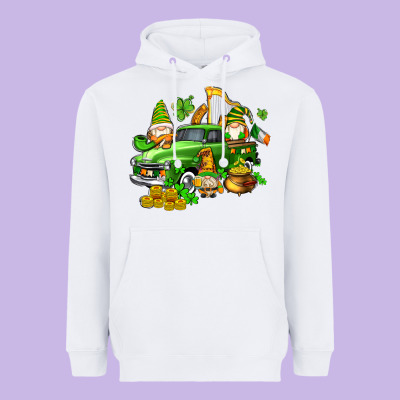 St Patricks Gnomes  With Farm Truck Heavyweight Hoodie Designed By Adodesignshop