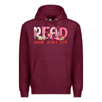 Burgundy read your heart out Premium Hoodie - MaliasSmallBusiness