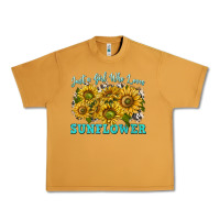 Peanut Butter just a girl who loves sunflower Urban Heavy Tee - texasbilliewilder