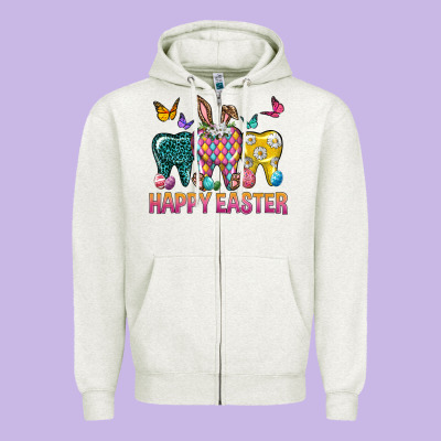 Happy Easter Dental Zipper Hoodie Designed By Neo Western