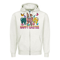 Oatmeal Heather happy easter dental Zipper Hoodie - Neo Western