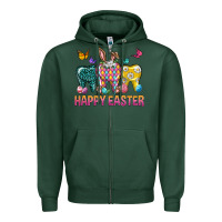 Sports Green happy easter dental Zipper Hoodie - Neo Western