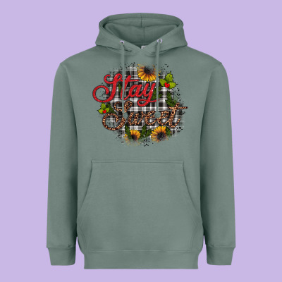 Stay Sweet Wood Slice Ornament Heavyweight Hoodie Designed By Jahusdesignshop