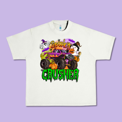 Spooky Crusher Monster Truck Urban Heavy Tee Designed By Barkaloodesign