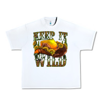 White keep it wild western Urban Heavy Tee - texasbilliewilder