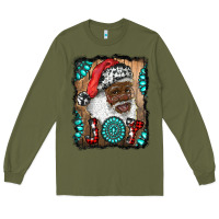 Army Green african american santa joy Long Sleeve Tee - RanaPortraitStore