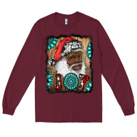 Burgundy african american santa joy Long Sleeve Tee - RanaPortraitStore