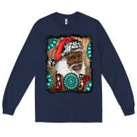 Navy african american santa joy Long Sleeve Tee - RanaPortraitStore