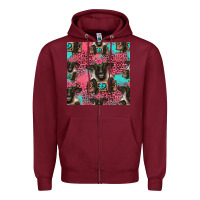 Burgundy black sheep seamless pattern Zipper Hoodie - HRA Design Shop