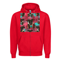 Red black sheep seamless pattern Zipper Hoodie - HRA Design Shop
