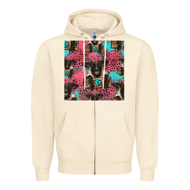Black Sheep Seamless Pattern Zipper Hoodie by HRA Design Shop | Teevron