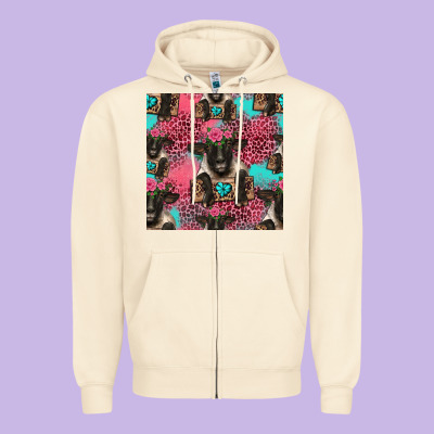 Black Sheep Seamless Pattern Zipper Hoodie Designed By Hra Design Shop