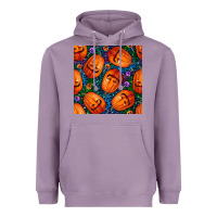 Lavender halloween pumpkin and candy seamless pattern Heavyweight Hoodie - BundleAndBundleShop