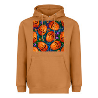 Meerkat halloween pumpkin and candy seamless pattern Heavyweight Hoodie - BundleAndBundleShop