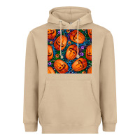 Mushroom halloween pumpkin and candy seamless pattern Heavyweight Hoodie - BundleAndBundleShop