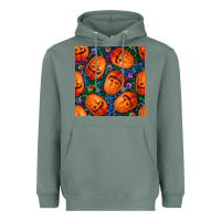 Sage halloween pumpkin and candy seamless pattern Heavyweight Hoodie - BundleAndBundleShop