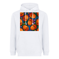 White halloween pumpkin and candy seamless pattern Heavyweight Hoodie - BundleAndBundleShop