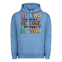 Pigment Pebble Blue be kind be brave be true be happy be you Urban Hoodie - MaliasSmallBusiness