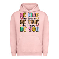 Pigment Salmon be kind be brave be true be happy be you Urban Hoodie - MaliasSmallBusiness