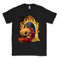Black Halloween Skull Candles and Roses Classic Tee - texasbilliewilder
