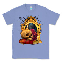 Colony Blue Halloween Skull Candles and Roses Classic Tee - texasbilliewilder