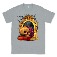 Heather Grey Halloween Skull Candles and Roses Classic Tee - texasbilliewilder