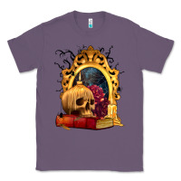 Lavender Halloween Skull Candles and Roses Classic Tee - texasbilliewilder
